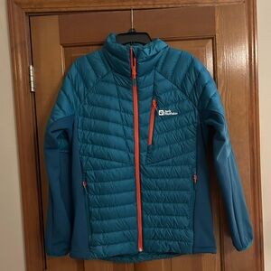 Jack Wolfskin Teal and Orange Puffer Jacket